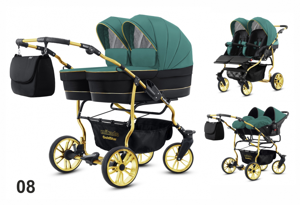 Carucior 3 in 1 pentru gemeni Mikado Goldstar GS-08