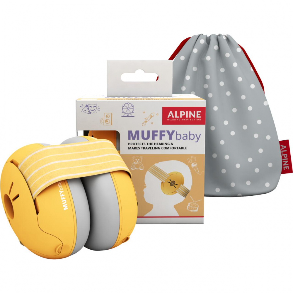 Casti antifonice pentru bebelusi Alpine Muffy Baby Yellow ALP27495 - 1 | YEO