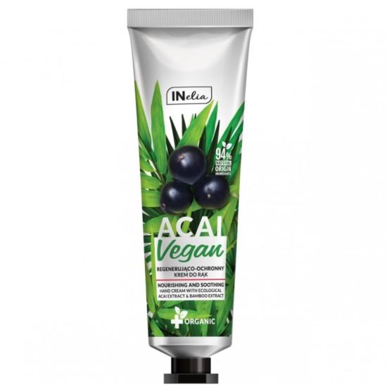 Crema pentru maini si unghii Vegan Inelia Revers cu extract de acai ecologic si bambus 100ml