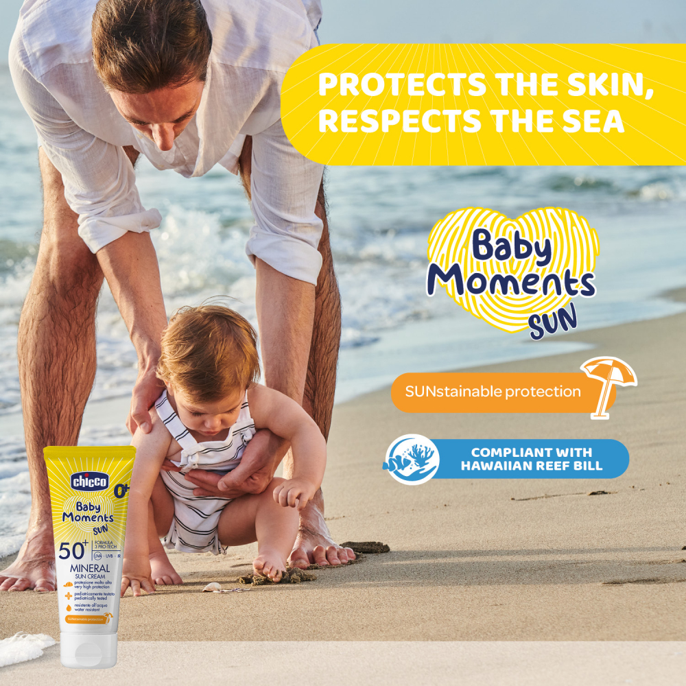 Crema Protectie Solara Cu Filtre Minerale Chicco Baby Moments Spf 50+ 75ml 0luni+