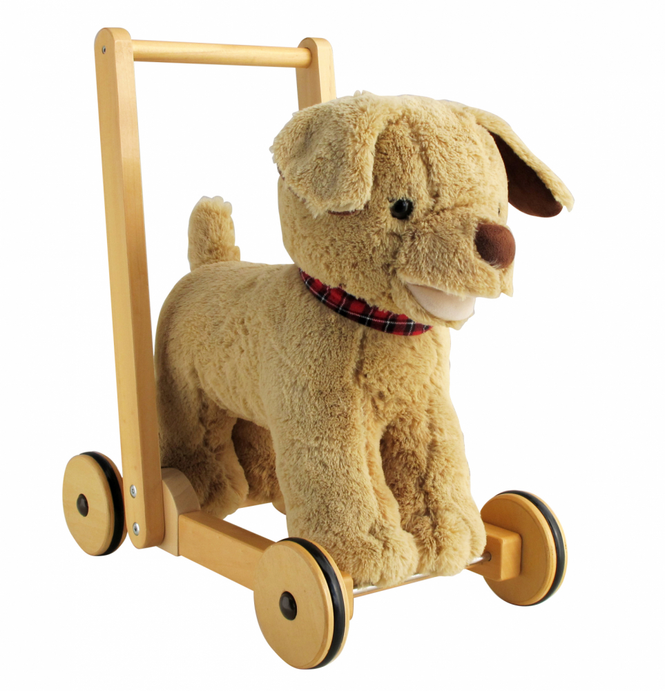 Jucarie Ride on toy caine pufos Golden Labrador pentru copii Little Bird Told Me - 2