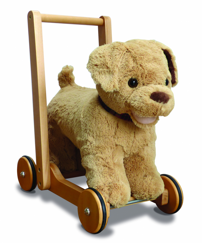 Jucarie Ride on toy caine pufos Golden Labrador pentru copii Little Bird Told Me - 3
