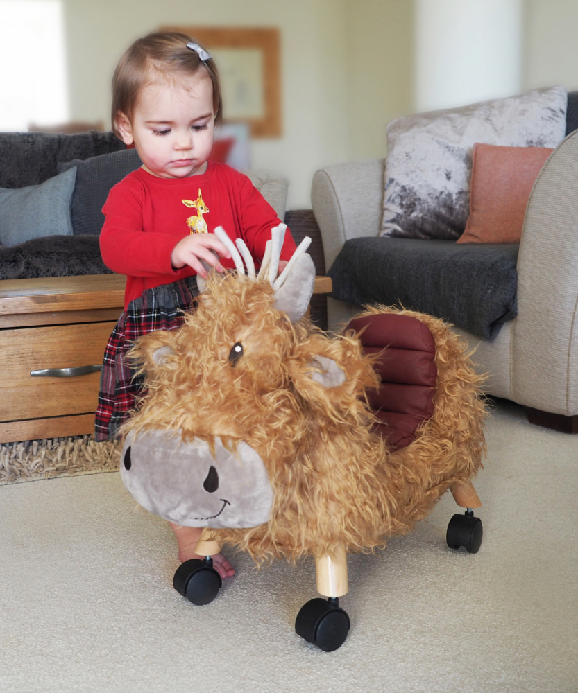 Jucarie Ride on animal toy vacuta Hubert Highland pentru copii Little Bird Told Me - 3
