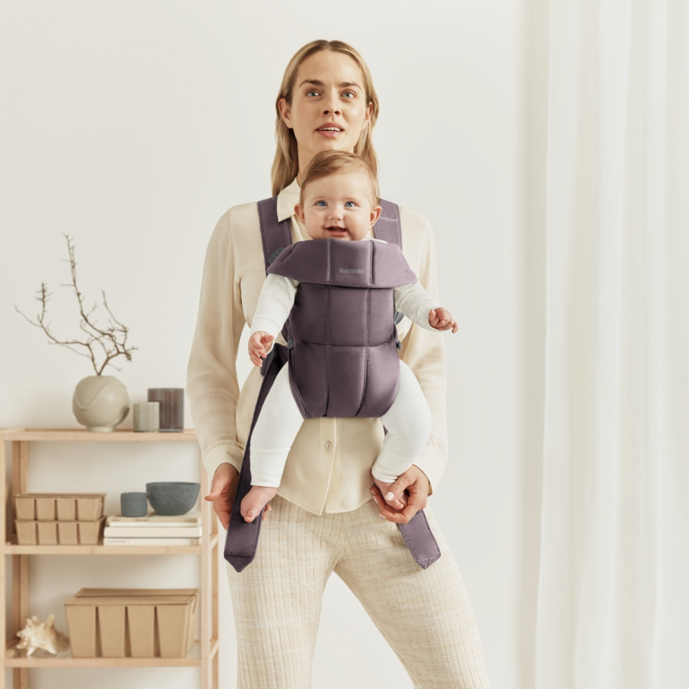 Marsupiu anatomic BabyBjorn cu multiple pozitii de purtare Mini Dark Purple bumbac - 2 | YEO