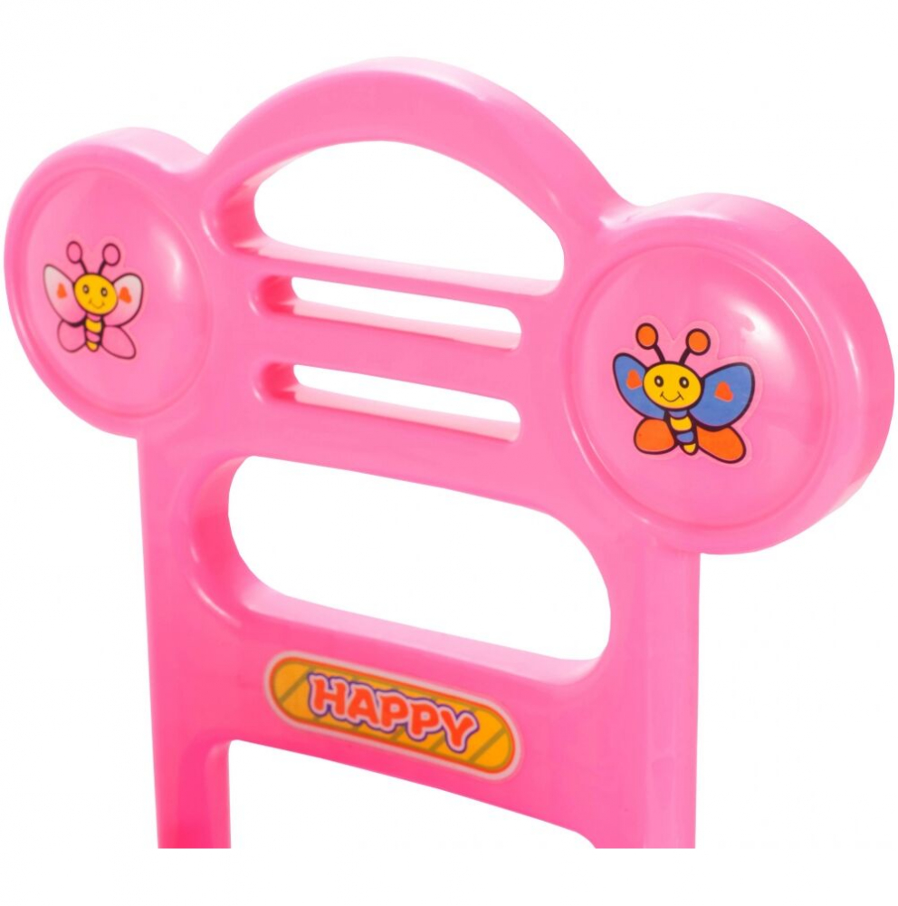 Masinuta fara pedale Ride-On Malplaycu Pink Butterfly cu 17 melodii, spatar inalt, spatiu depozitare, greutate maxima admisa 20 kg - 2 | YEO