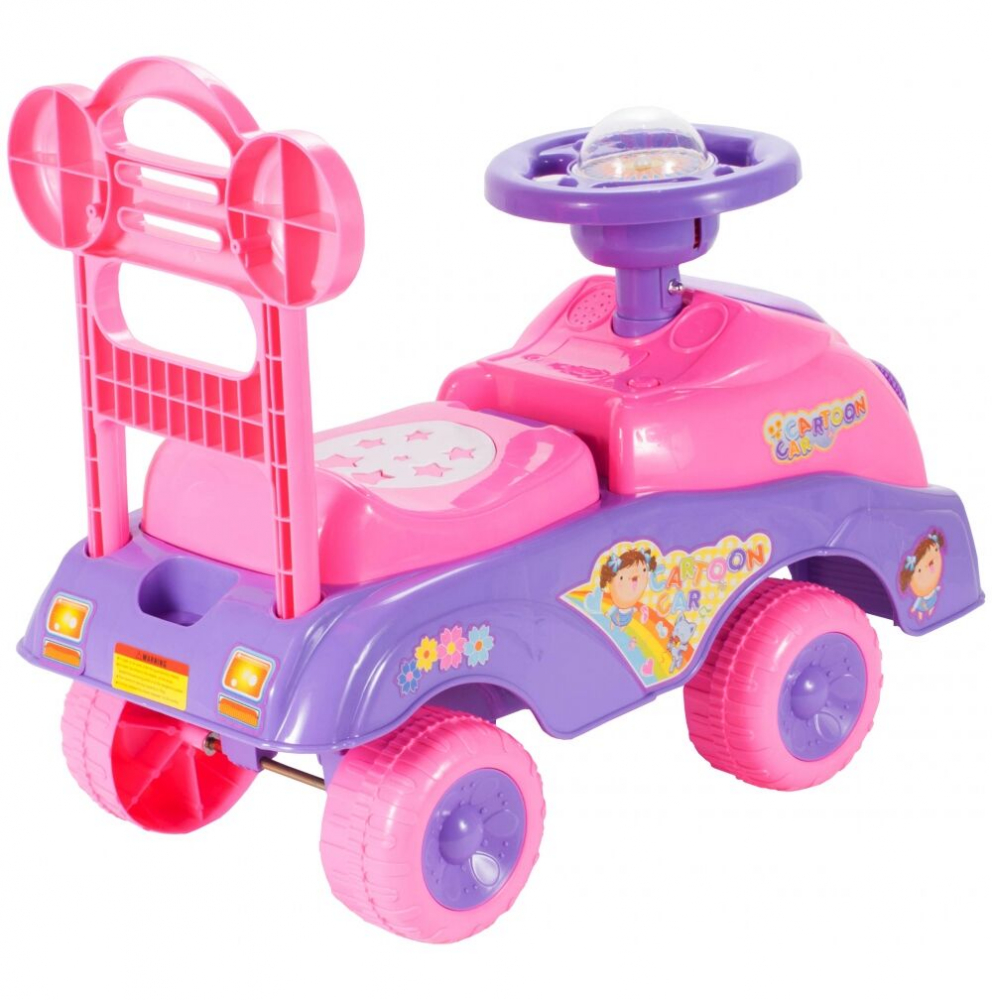 Masinuta fara pedale Ride-On Malplaycu Pink Butterfly cu 17 melodii, spatar inalt, spatiu depozitare, greutate maxima admisa 20 kg - 3 | YEO