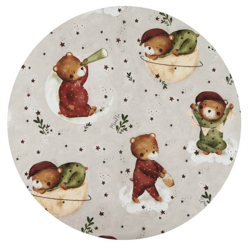 Cearceaf cu elastic MimiNu pentru patut 120X60 cm Teddy Bear On Moon - 1