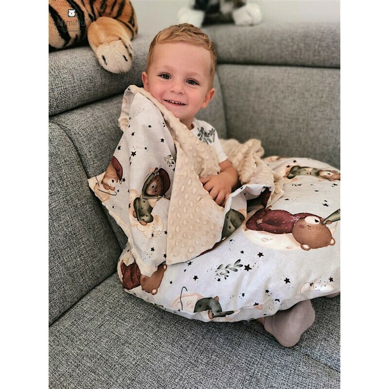 Cearceaf cu elastic MimiNu pentru patut 120X60 cm Teddy Bear On Moon - 4