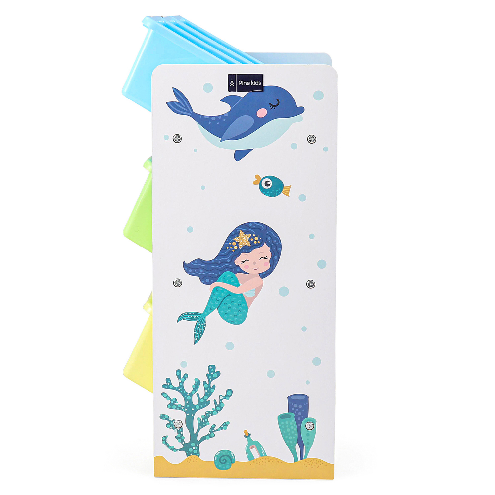 Organizator din lemn Ginger Home pentru jucarii cu 9 cutii din plastic Mermaid - 5