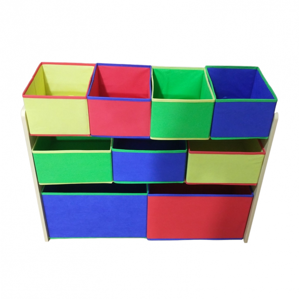 Organizator din lemn Ginger Home pentru jucarii cu 9 cutii textile Color - 4