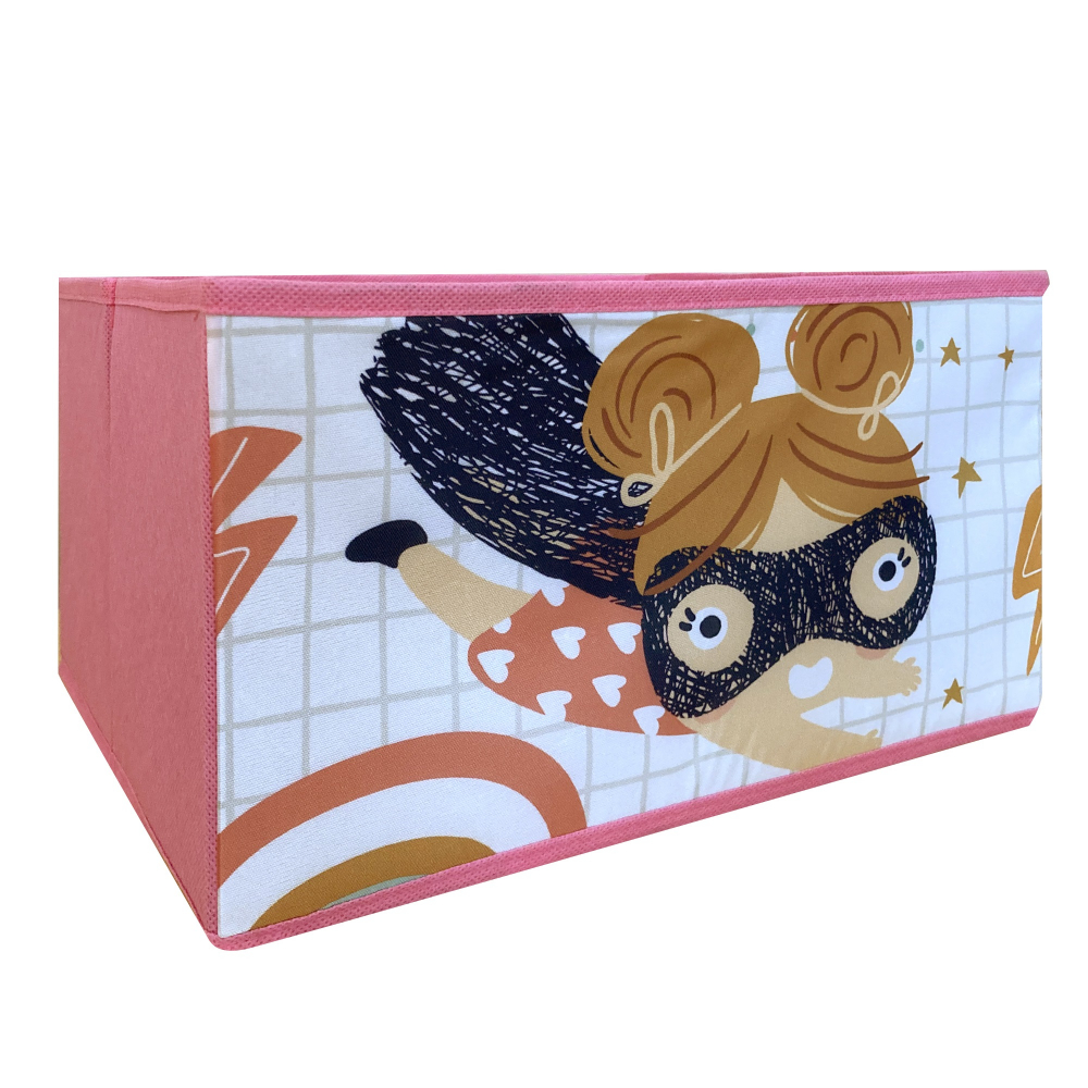 Organizator din lemn Ginger Home pentru jucarii cu 9 cutii textile Super Girl - 1