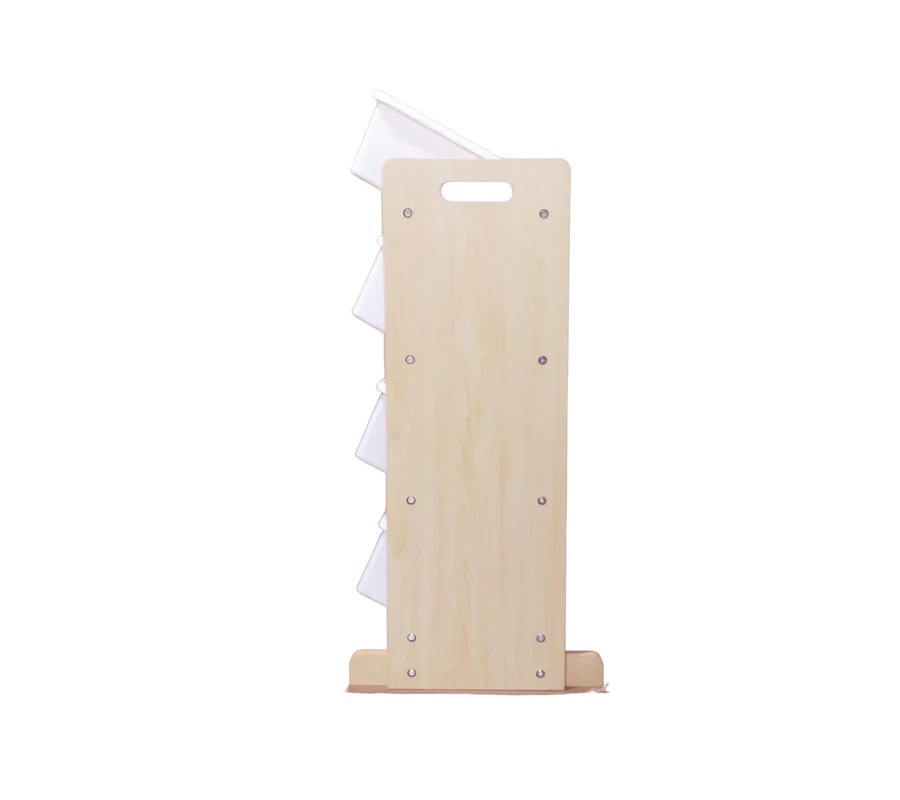 Organizator din lemn pentru jucarii si carti cu 16 cutii Wood Alb - 1