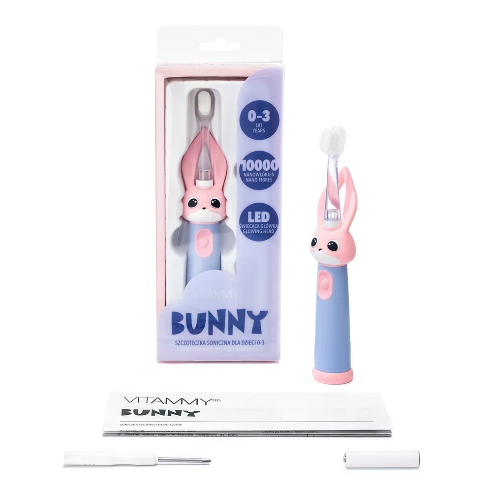 Periuta de dinti electrica Vitammy Bunny Light Pink pentru copii 0-3 ani - 2 | YEO