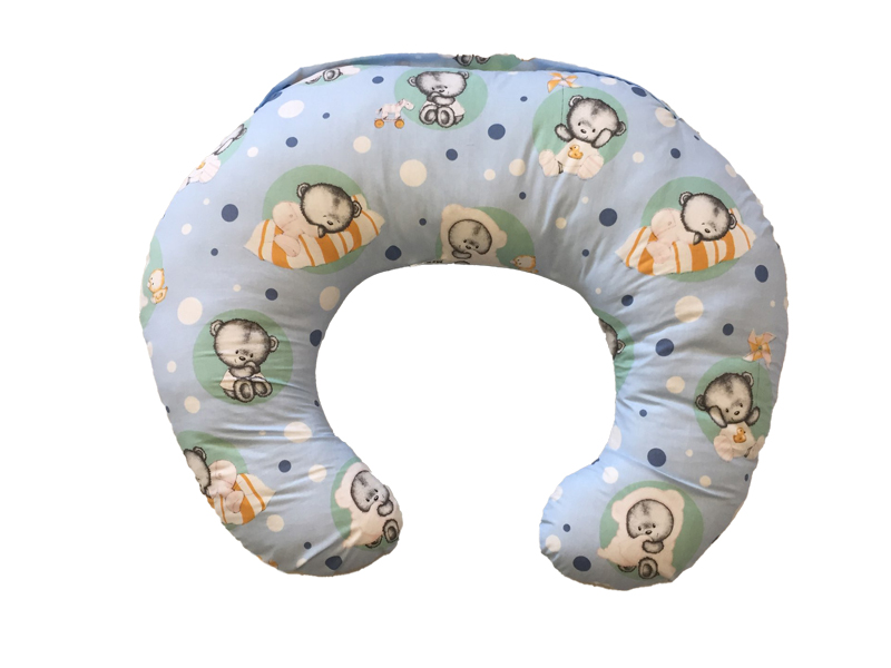 Perna de alaptare mica Baby Teddy blue
