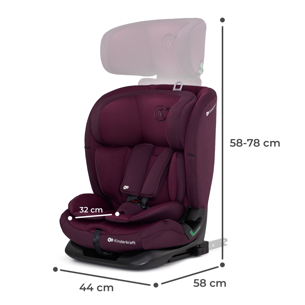 Scaun auto Kinderkraft Oneto3 i-size cu isofix 76-150 cm cherry pearl - 6