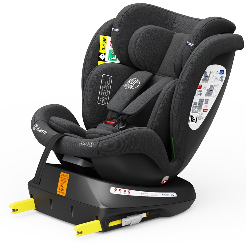 Scaun auto Tweety Plus Deluxe Buf Boof i-size rotativ 360 cu isofix 40-150 cm blackjeans - 6