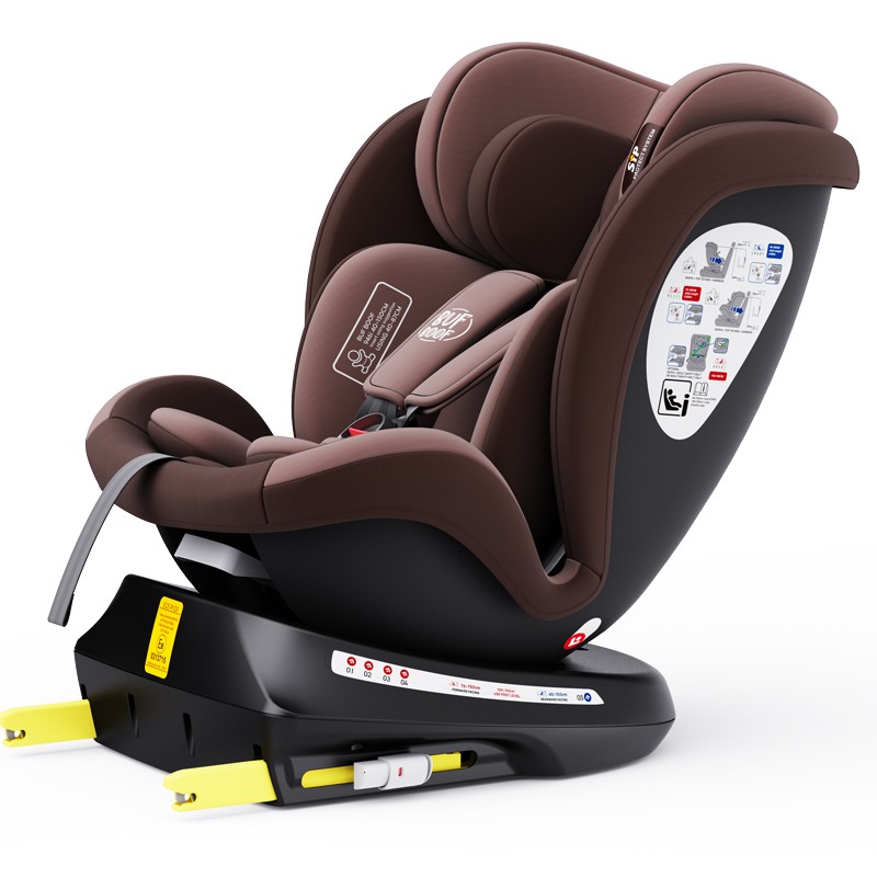 Scaun auto Tweety Plus Deluxe Buf Boof i-size rotativ 360 cu isofix 40-150 cm coffee - 5