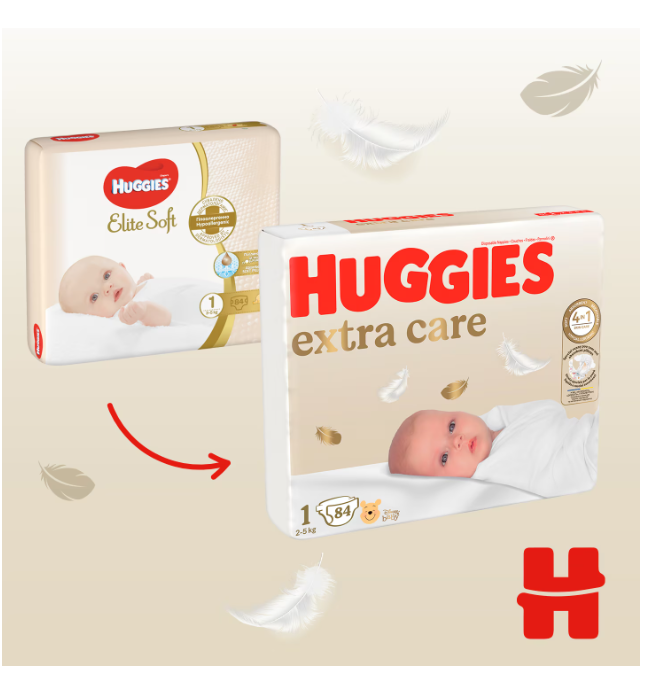 Scutece Huggies Extra Care 1, 3-5 kg, 84 buc - 1 | YEO