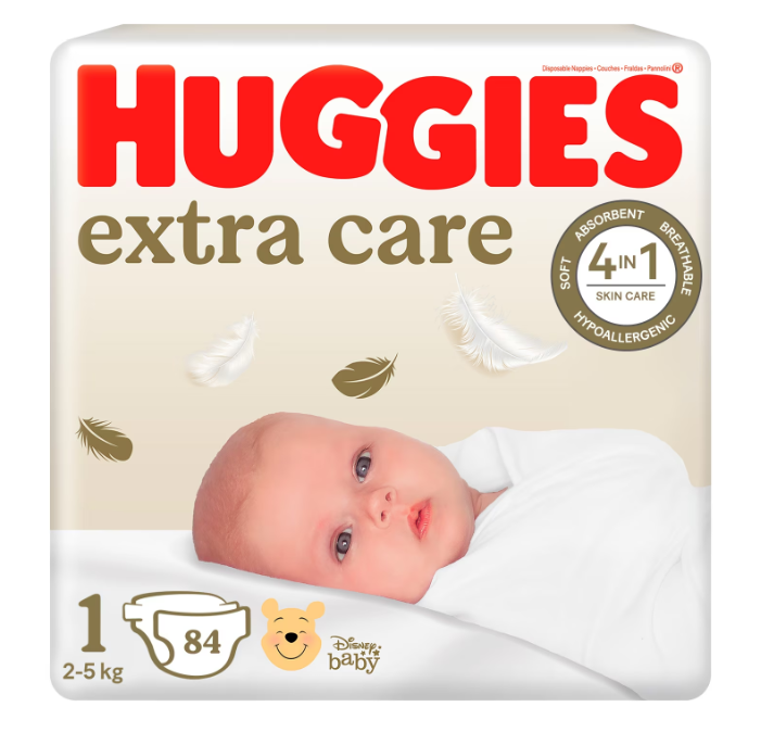 Scutece Huggies Extra Care 1, 3-5 kg, 84 buc - 3 | YEO