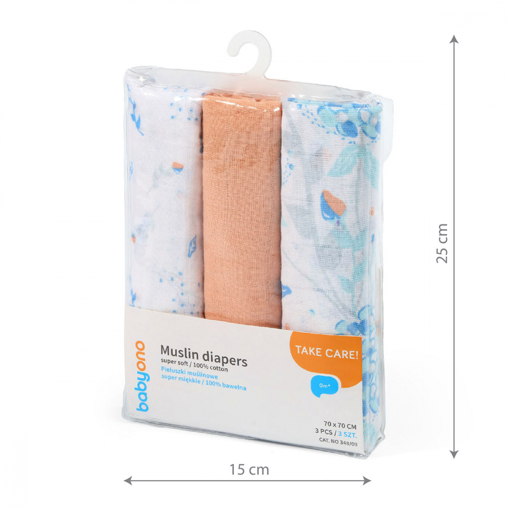 Scutece textile pentru bebelusi 3 buc BabyOno 09 - 1 | YEO