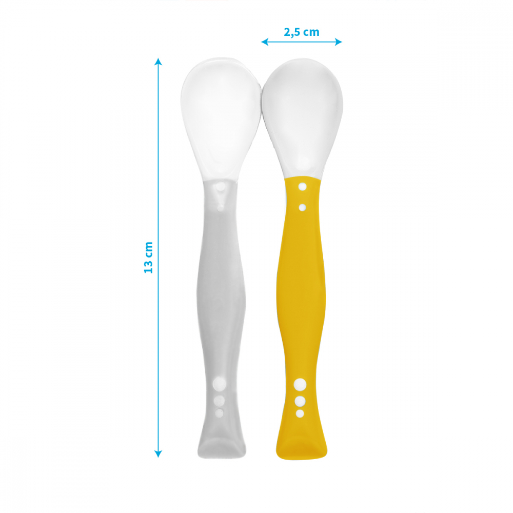 Set 2 lingurite flexibile Babyono grigalben - 3 | YEO