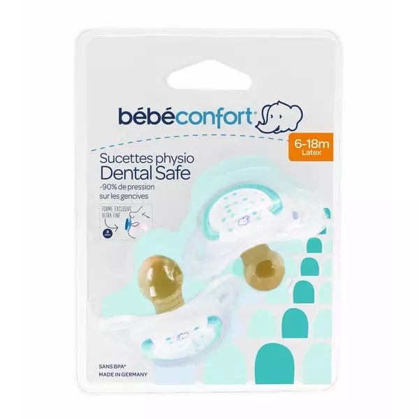 Set 2 suzete din latex Bebe Confort Dental Safe 6-18 luni - 1 | YEO