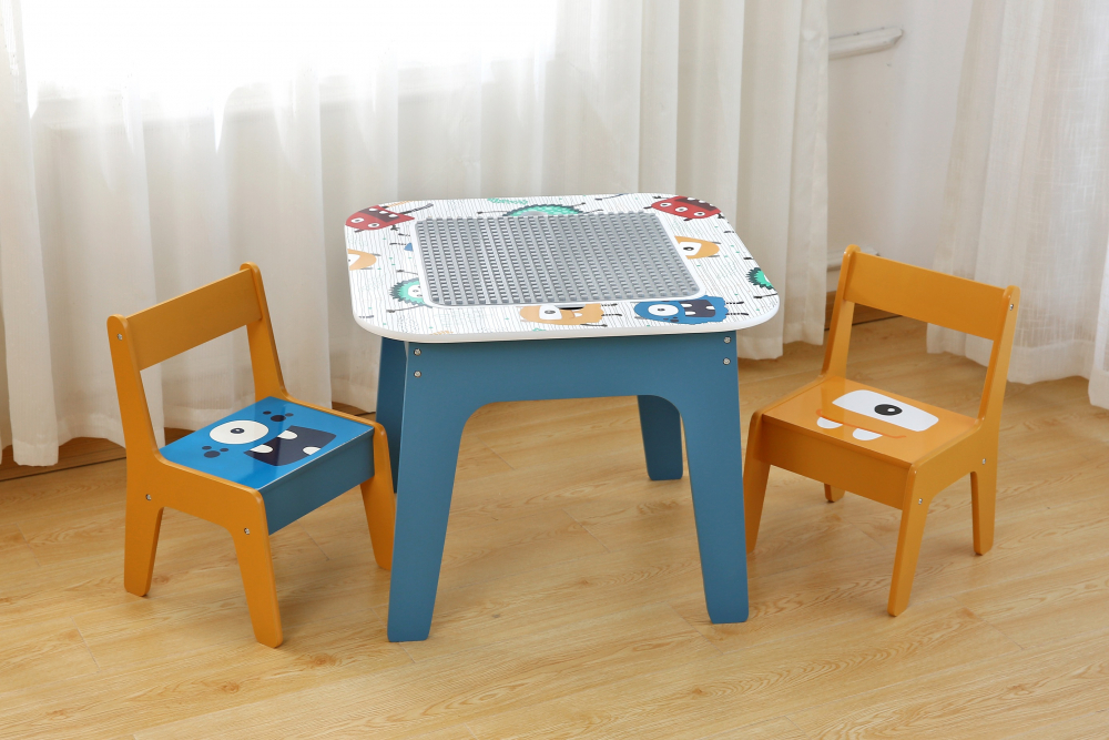 Poze Set masuta cu placa pentru LEGO si 2 scaunele din lemn Ginger Home Ghosts nichiduta.ro 