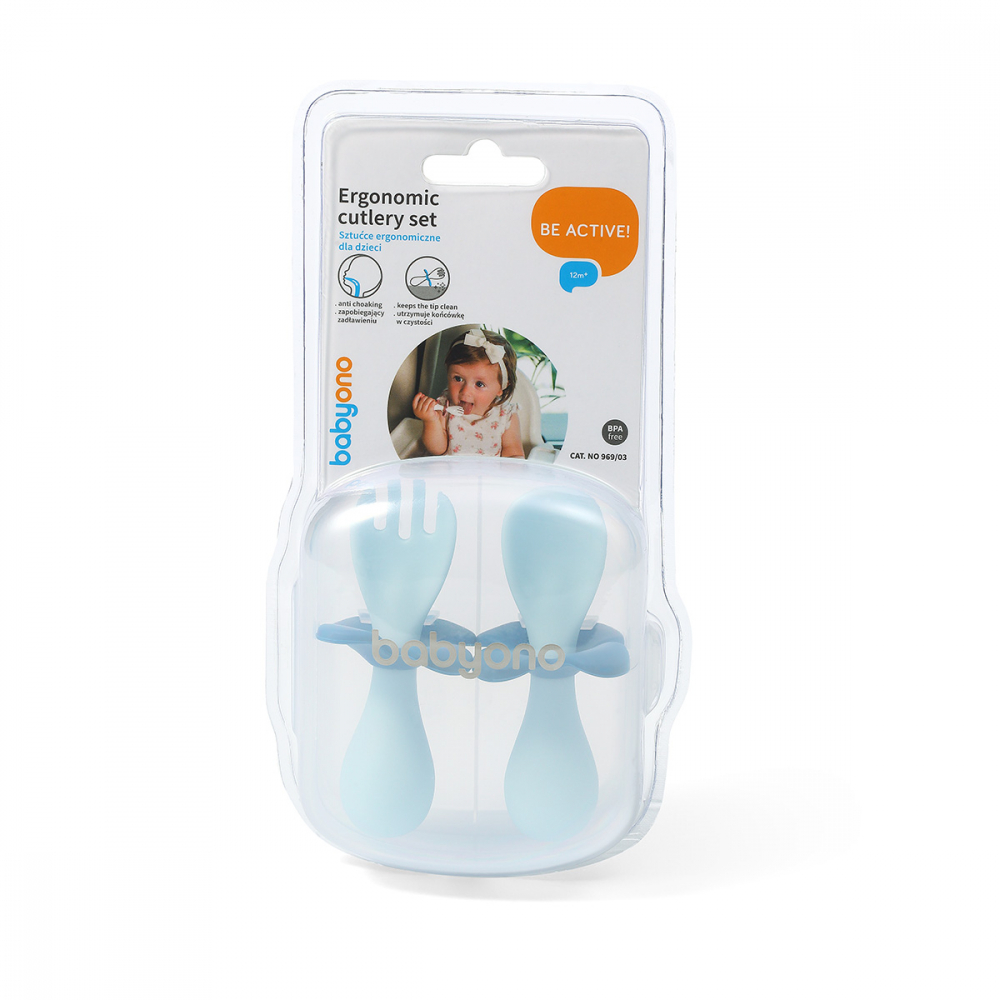 Set tacamuri Baby Ono ergonomice albastru - 3 | YEO