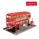 Puzzle 3D CubicFun led Autobuz cu etaj 161 piese