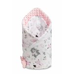 Paturica nou-nascut Sensillo Minky Wrap luminis roz 80x80 cm