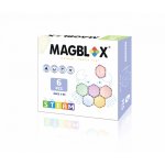 Set magnetic Magblox 6 piese magnetice hexagon pastel pentru constructie