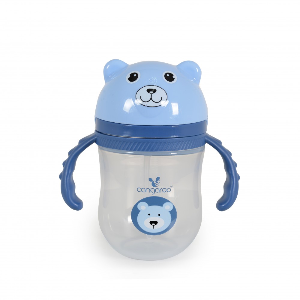 Cana cu pai si manere Cangaroo 240ml Bear Blue Berry - 2 | YEO