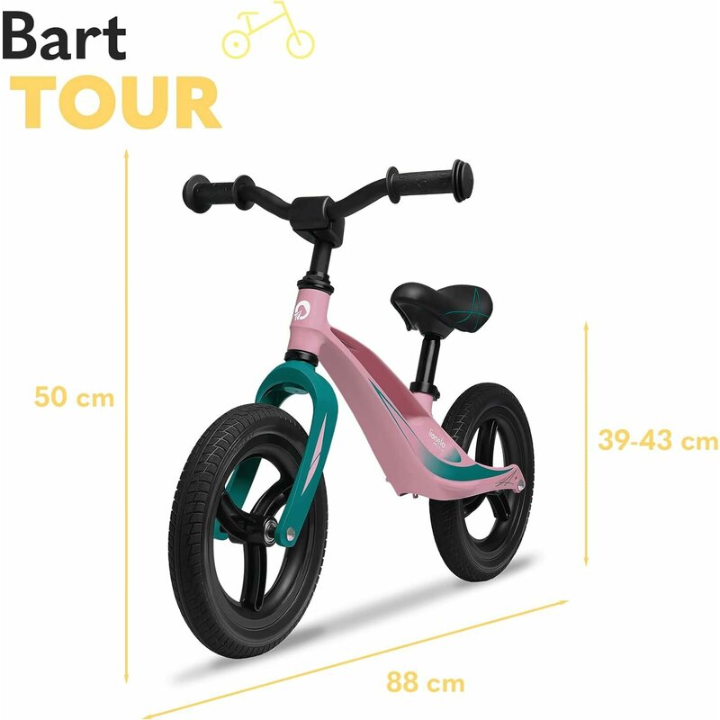 Bicicleta usoara Lionelo Bart Tour fara pedale Pink Bubblegum - 1