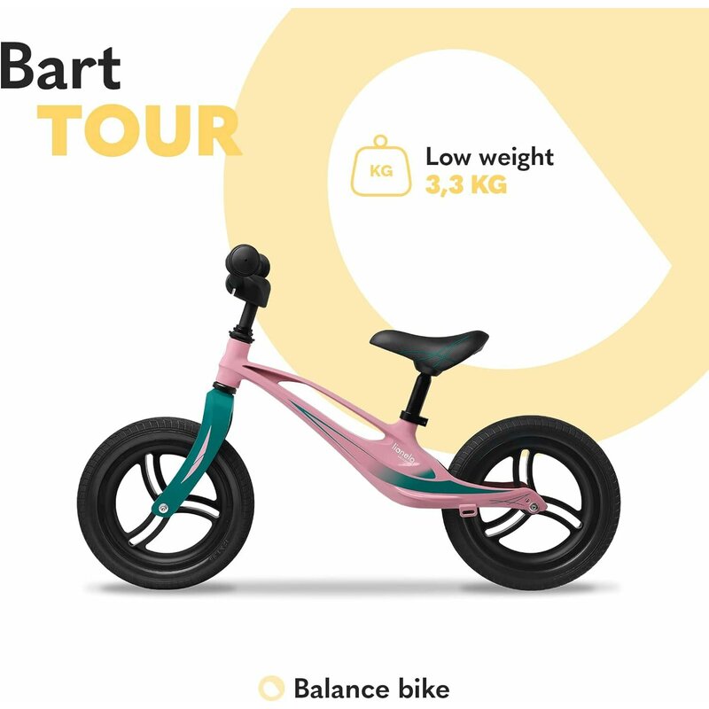 Bicicleta usoara Lionelo Bart Tour fara pedale Pink Bubblegum - 4