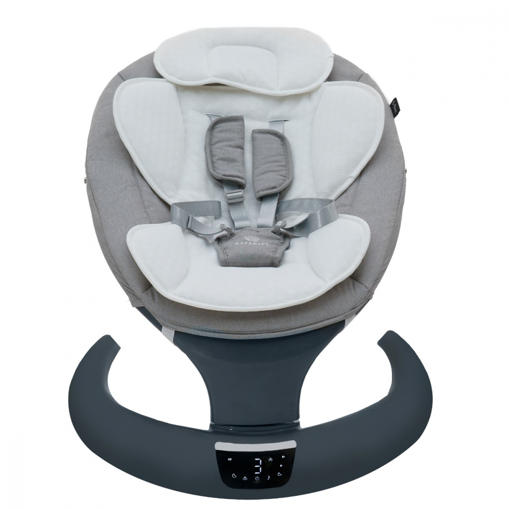Leagan electric multifunctional pentru bebelusi AppeKids I-Size Powder Grey - 3
