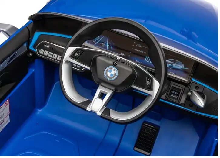 Masinuta electrica 12V cu scaun piele si roti EVA BMW I4 Blue - 9