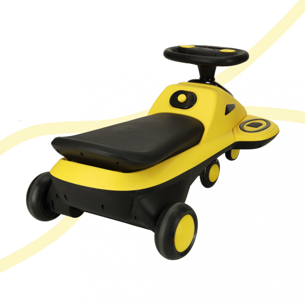 Masinuta fara pedale cu efecte sonore si luminoase LED 74 cm Yellow - 3