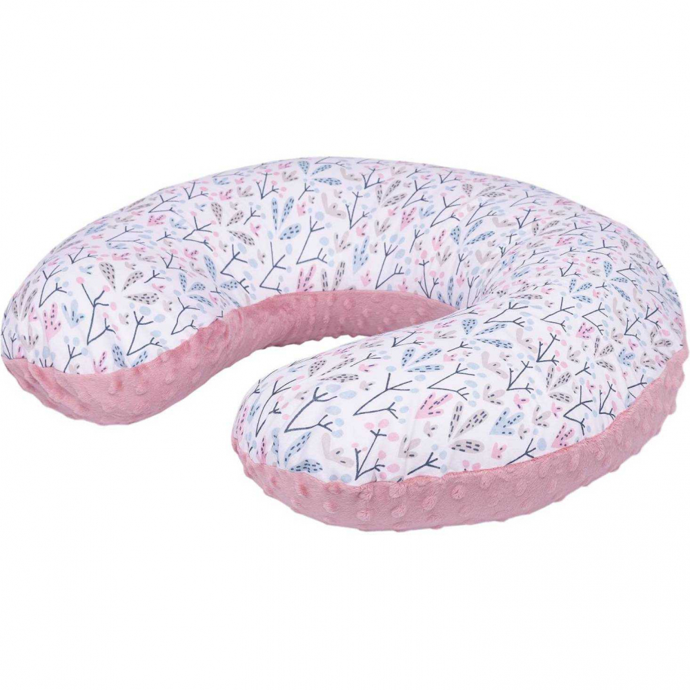 Perna de alaptat Infantilo Minky 140 cm crengute roz