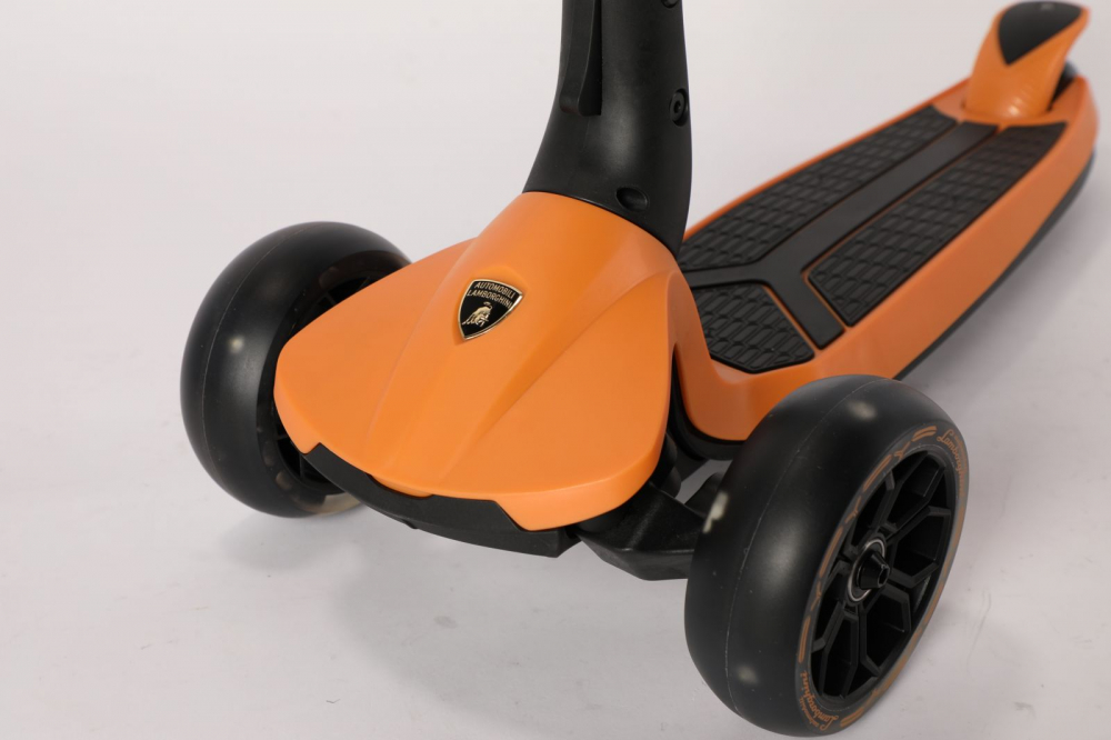 Trotineta Lamborghini 3 roti cadru aluminiu portocalie - 2