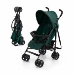 Carucior sport Kinderkraft Tik tip umbrela green forest, spatar reglabil, pozitie somn, suport pentru picioare, roti din spuma Eva, greutate 6,5 kg