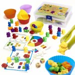 Joc educativ Montessori sortare culori cu 36 ursuleti Multicolori