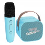 Microfon karaoke copii/adulti SMART TabbyBoo MK1 cu difuzor separat microfon wireless portabil MP3 microSD card bluetooth blue