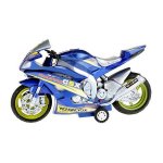 Motocicleta de curse Toi-Toys cu lumini si sunete 30 cm albastru
