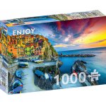 Puzzle Enjoy Manarola Harbor at Sunset Cinque Terre Italy 1000 piese