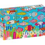 Puzzle Enjoy Patterned Fishes 1000 piese