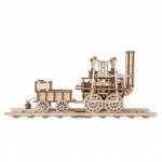 Puzzle 3D EWA din lemn 325 piese Locomotiva cu vagonul cu carbune