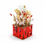 Puzzle 3D EWA Vaza decorativa Love lemn 10 piese