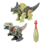 Set 2 dinozauri Toi-Toys demontabili cu surubelnita inclusa verde