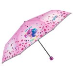 Umbrela manuala pliabila pentru fete Perletti CoolKids cu margine reflectorizanta unicorn 91 cm