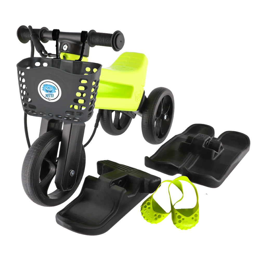 Bicicleta fara pedale 3 in 1 Funny Wheels Rider Yettu Superpack LimeBlack